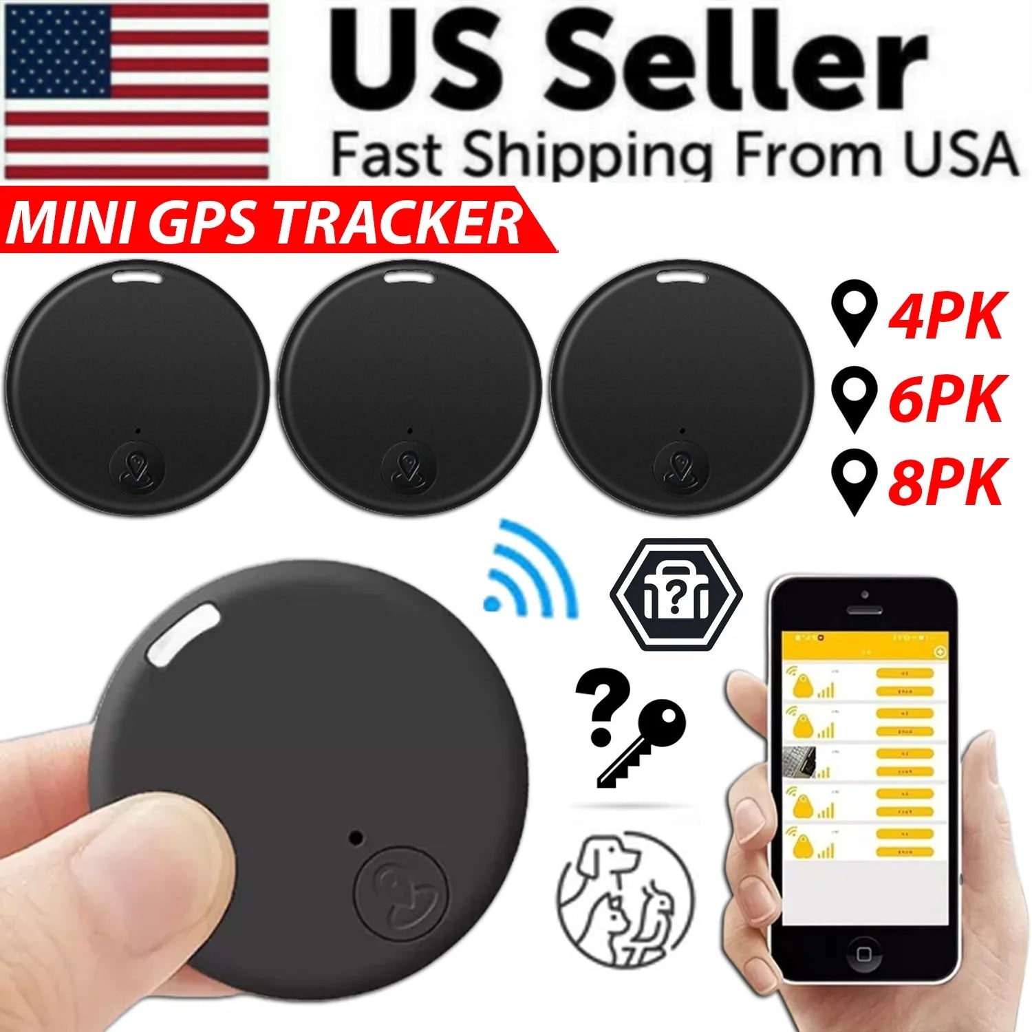 Bluetooth Mini GPS Tracking Air Key Tag Child Pet Finder Tracker Location Device