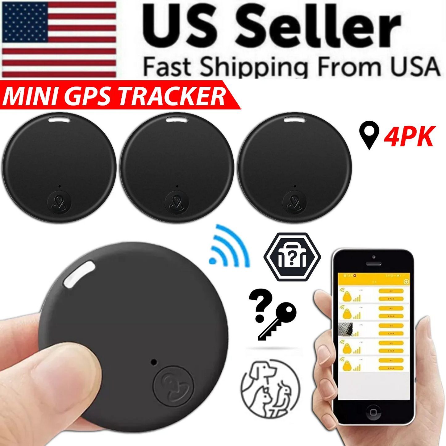 Bluetooth Mini GPS Tracking Air Key Tag Child Pet Finder Tracker Location 